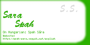 sara spah business card